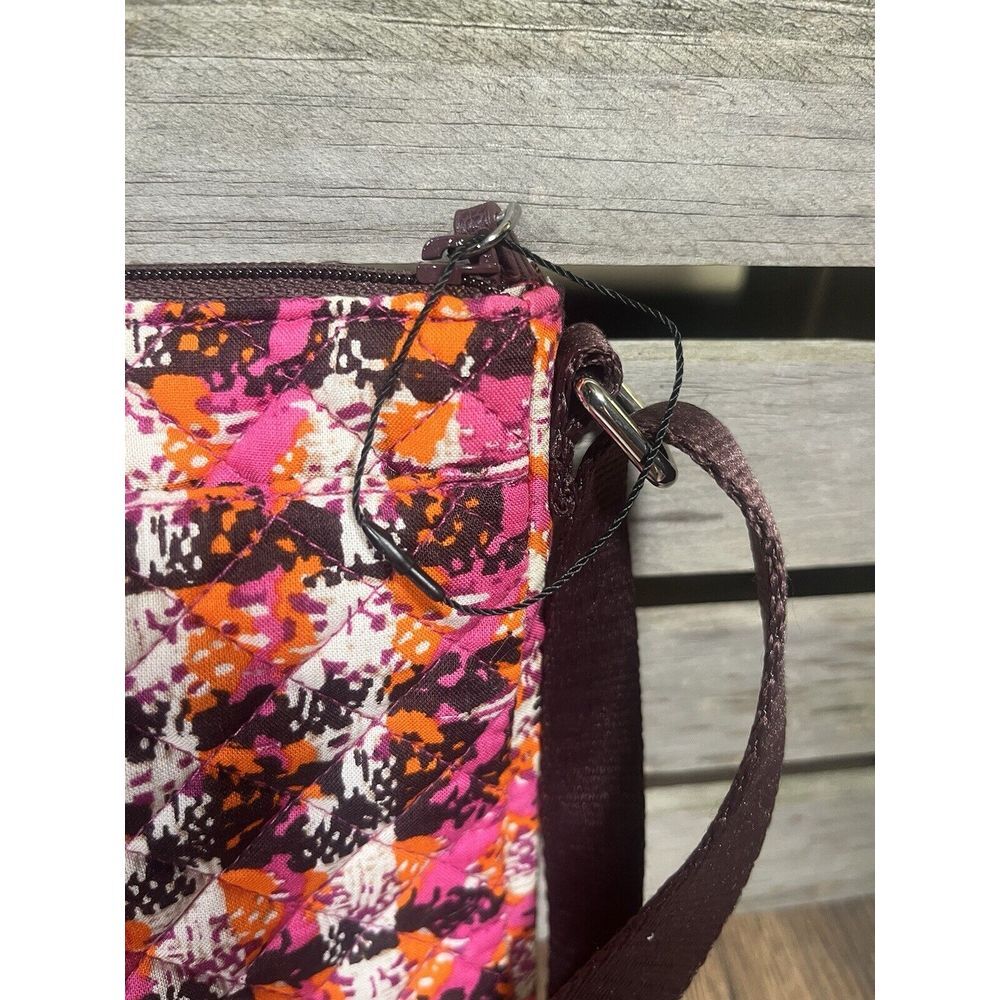 Vera‎ Bradley Iconic RFID Mini Hipster Houndstooth Tweed Pink Orange - Picture 7 of 11